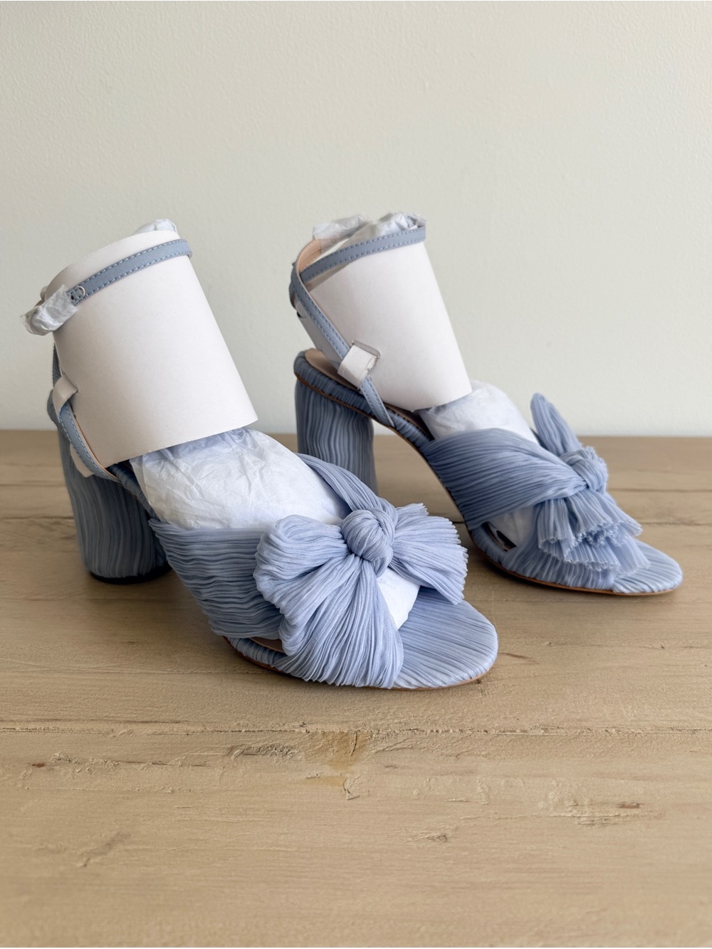 Loeffler Randall Camellia Blue Pleated Bow Heel - Picture 2 of 15